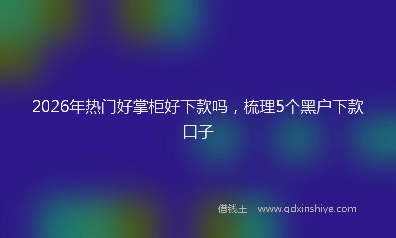 2026年热门好掌柜好下款吗，梳理5个黑户下款口子