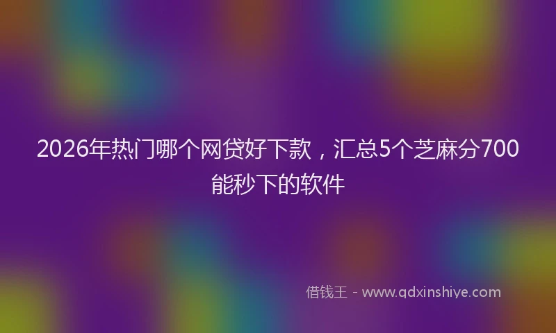 2026年热门哪个网贷好下款，汇总5个芝麻分700能秒下的软件