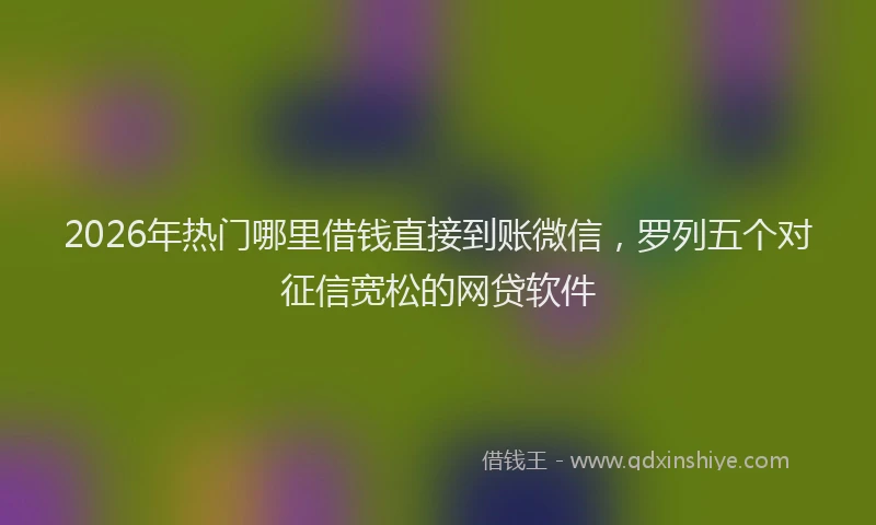 2026年热门哪里借钱直接到账微信，罗列五个对征信宽松的网贷软件