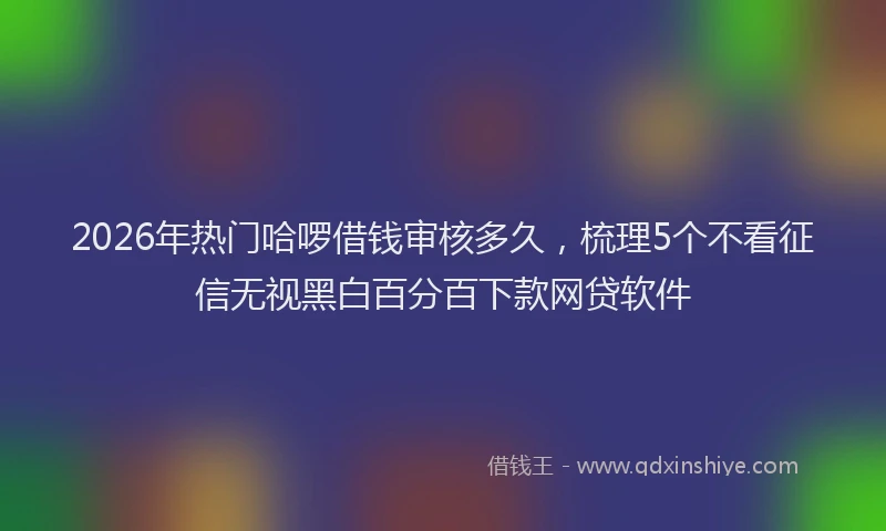 2026年热门哈啰借钱审核多久，梳理5个不看征信无视黑白百分百下款网贷软件