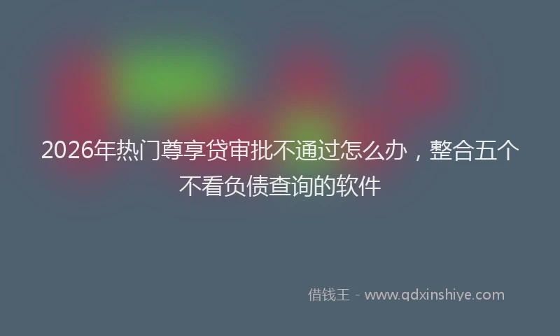 2026年热门尊享贷审批不通过怎么办，整合五个不看负债查询的软件
