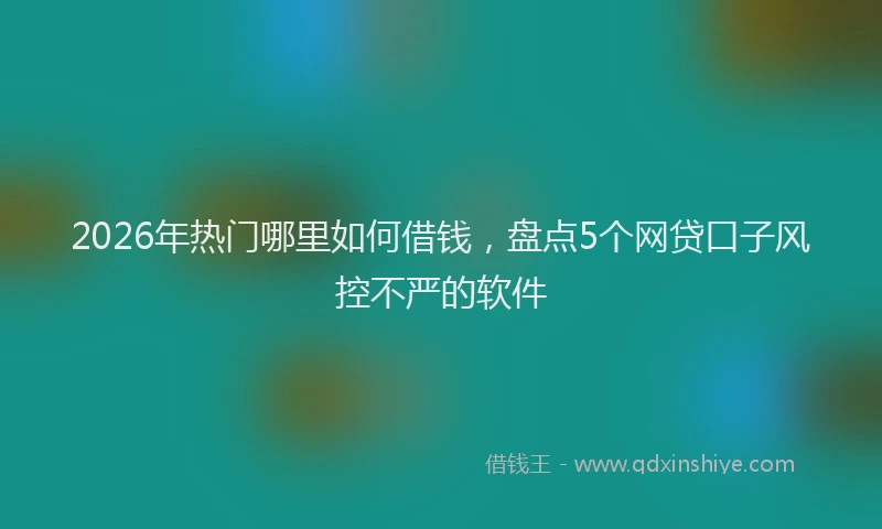 2026年热门哪里如何借钱，盘点5个网贷口子风控不严的软件
