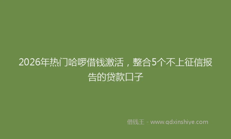 2026年热门哈啰借钱激活，整合5个不上征信报告的贷款口子