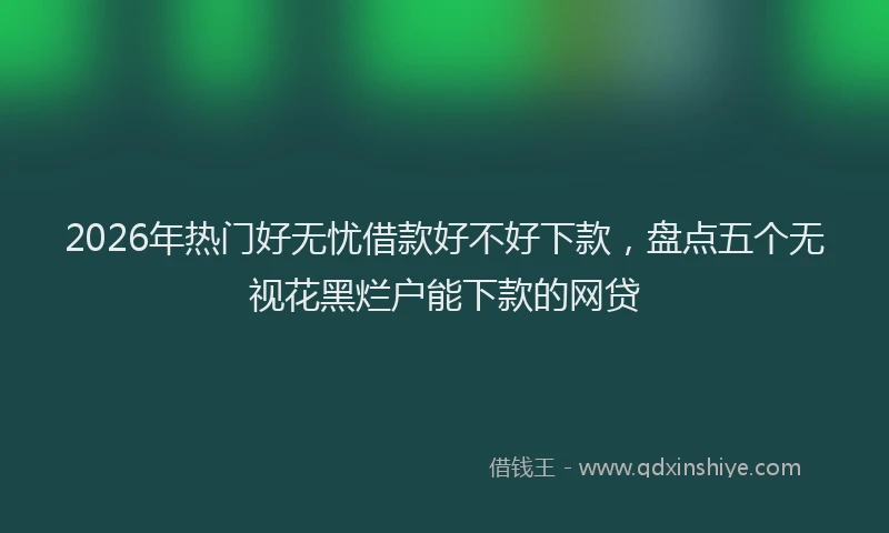 2026年热门好无忧借款好不好下款，盘点五个无视花黑烂户能下款的网贷