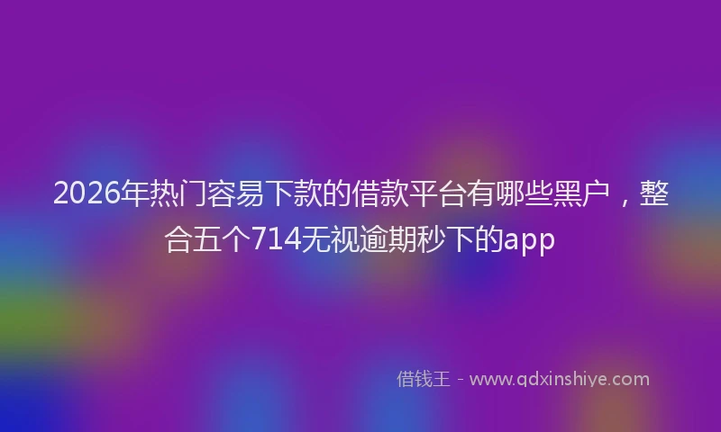 2026年热门容易下款的借款平台有哪些黑户,整合五个714无视逾期秒下的app