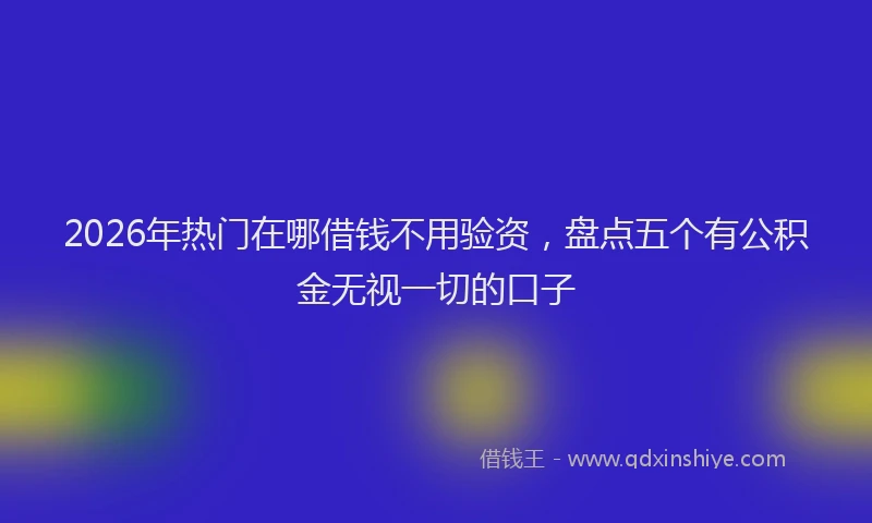 2026年热门在哪借钱不用验资，盘点五个有公积金无视一切的口子