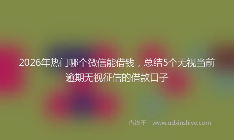 2026年热门哪个微信能借钱，总结5个无视当前逾期无视征信的借款口子