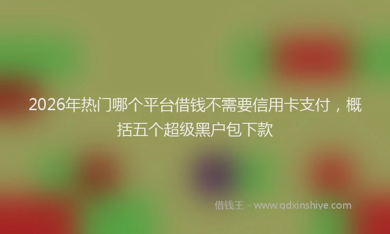 2026年热门哪个平台借钱不需要信用卡支付，概括五个超级黑户包下款