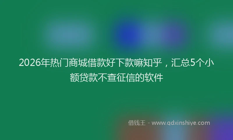 2026年热门商城借款好下款嘛知乎，汇总5个小额贷款不查征信的软件
