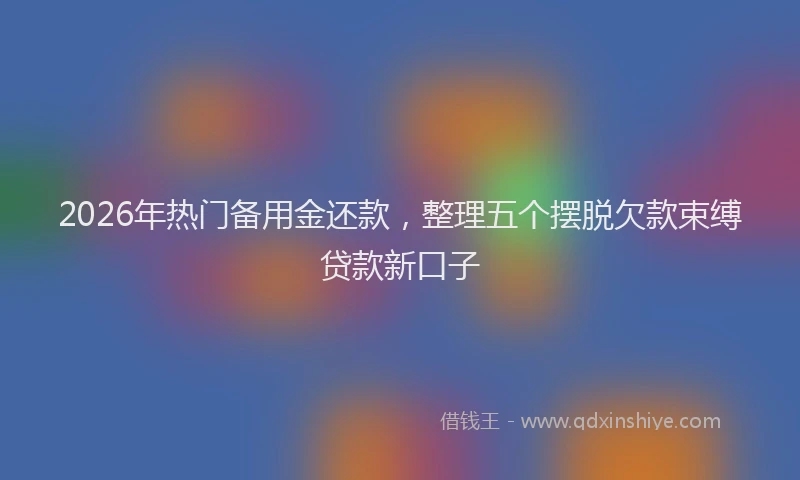 2026年热门备用金还款，整理五个摆脱欠款束缚贷款新口子