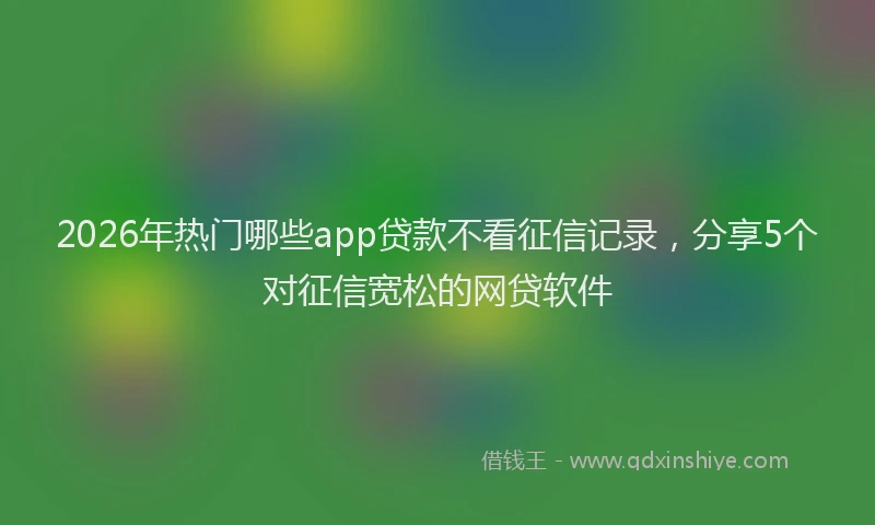 2026年热门哪些app贷款不看征信记录，分享5个对征信宽松的网贷软件