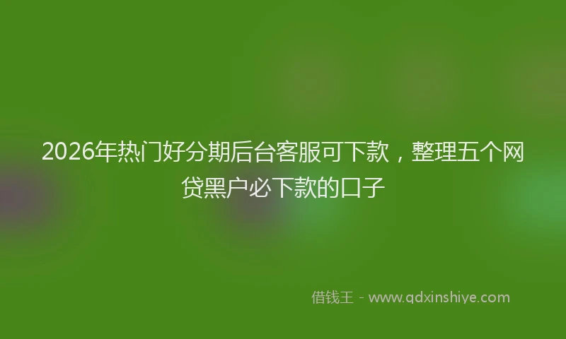 2026年热门好分期后台客服可下款，整理五个网贷黑户必下款的口子