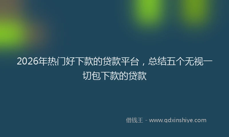 2026年热门好下款的贷款平台，总结五个无视一切包下款的贷款