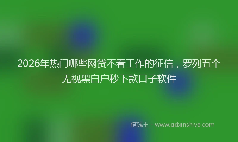 2026年热门哪些网贷不看工作的征信，罗列五个无视黑白户秒下款口子软件