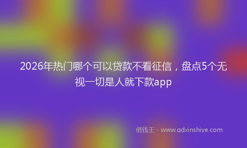 2026年热门哪个可以贷款不看征信，盘点5个无视一切是人就下款app