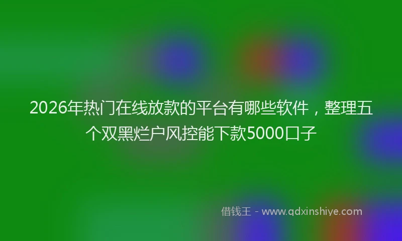 2026年热门在线放款的平台有哪些软件，整理五个双黑烂户风控能下款5000口子