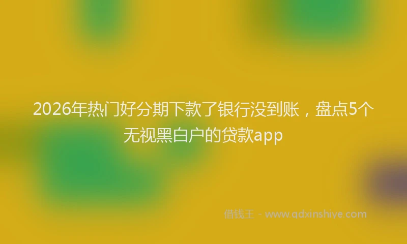 2026年热门好分期下款了银行没到账，盘点5个无视黑白户的贷款app