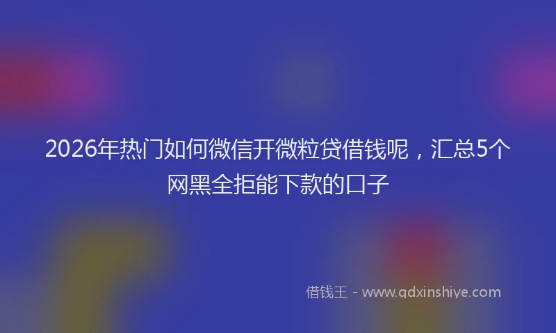 2026年热门如何微信开微粒贷借钱呢，汇总5个网黑全拒能下款的口子