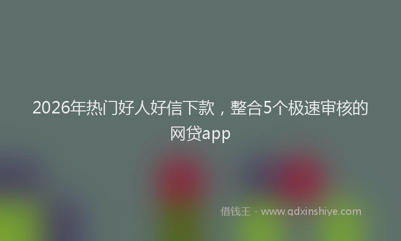 2026年热门好人好信下款，整合5个极速审核的网贷app
