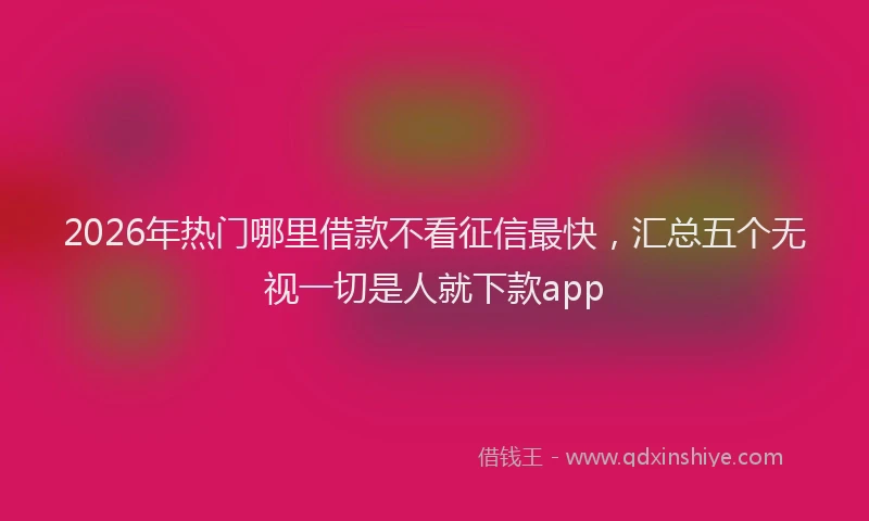 2026年热门哪里借款不看征信最快，汇总五个无视一切是人就下款app