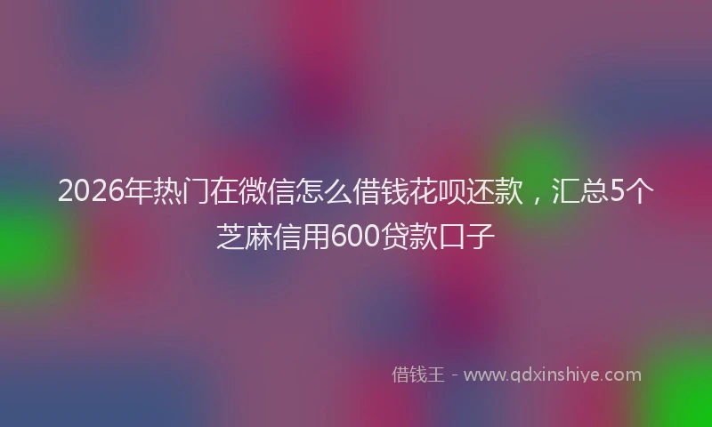 2026年热门在微信怎么借钱花呗还款，汇总5个芝麻信用600贷款口子