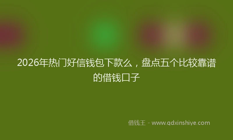2026年热门好信钱包下款么，盘点五个比较靠谱的借钱口子