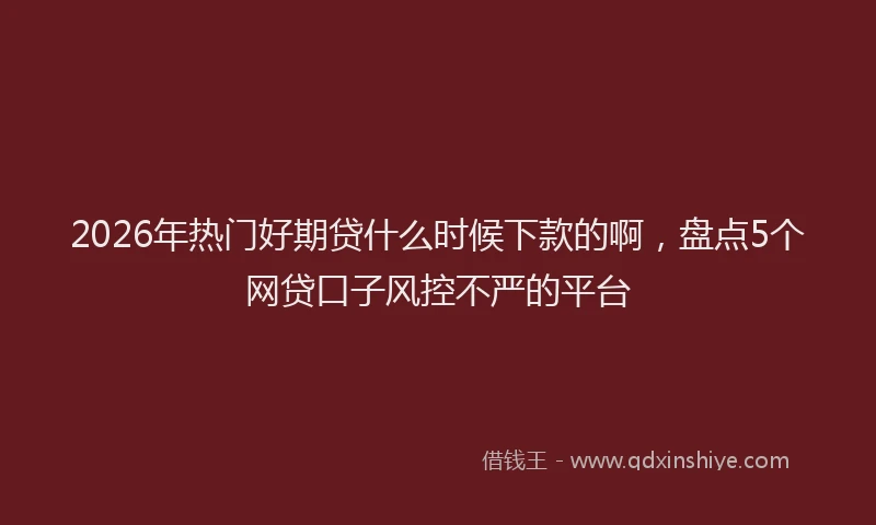 2026年热门好期贷什么时候下款的啊，盘点5个网贷口子风控不严的平台