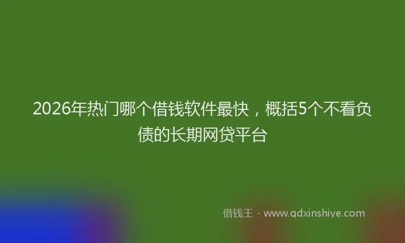 2026年热门哪个借钱软件最快，概括5个不看负债的长期网贷平台