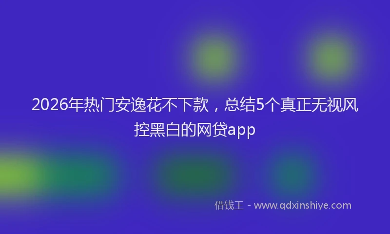 2026年热门安逸花不下款，总结5个真正无视风控黑白的网贷app