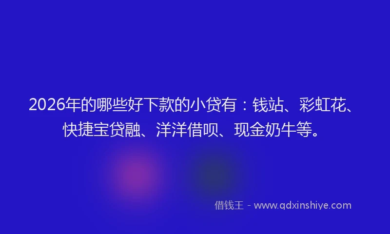 2026年的哪些好下款的小贷有：钱站、彩虹花、快捷宝贷融、洋洋借呗、现金奶牛等。