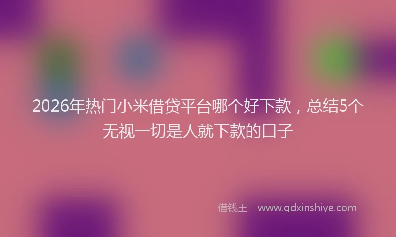 2026年热门小米借贷平台哪个好下款，总结5个无视一切是人就下款的口子
