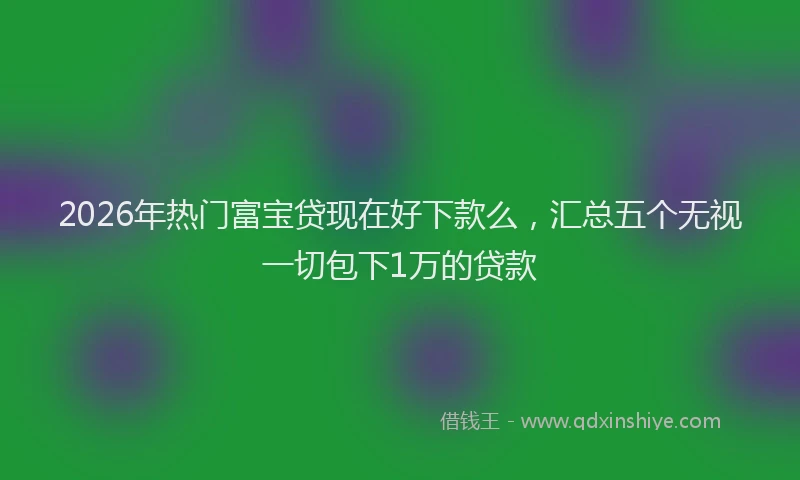 2026年热门富宝贷现在好下款么,汇总五个无视一切包下1万的贷款