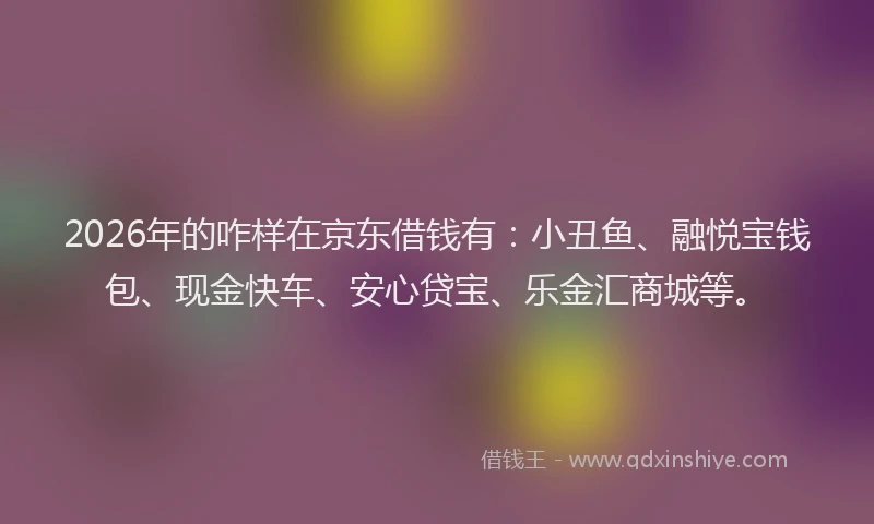 2026年的咋样在京东借钱有：小丑鱼、融悦宝钱包、现金快车、安心贷宝、乐金汇商城等。