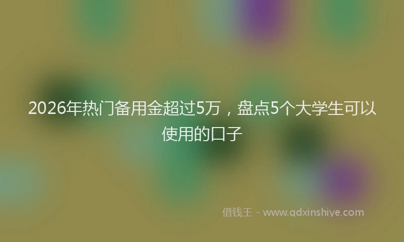 2026年热门备用金超过5万，盘点5个大学生可以使用的口子