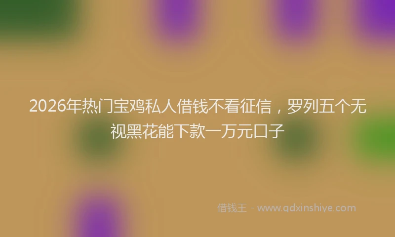 2026年热门宝鸡私人借钱不看征信，罗列五个无视黑花能下款一万元口子