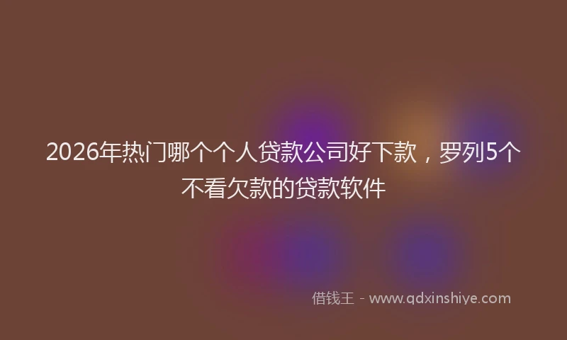 2026年热门哪个个人贷款公司好下款，罗列5个不看欠款的贷款软件