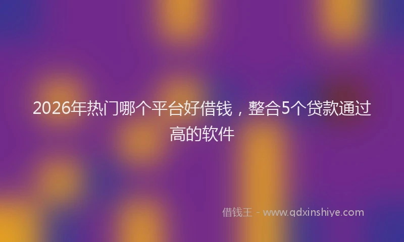 2026年热门哪个平台好借钱，整合5个贷款通过高的软件