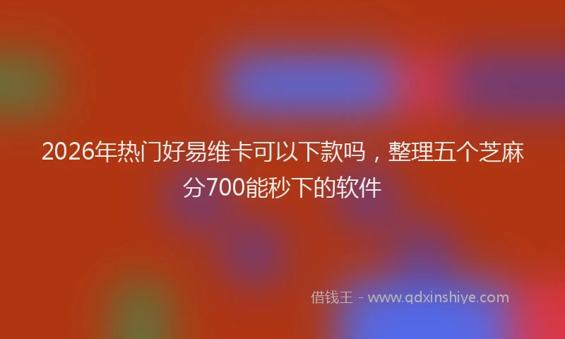 2026年热门好易维卡可以下款吗，整理五个芝麻分700能秒下的软件