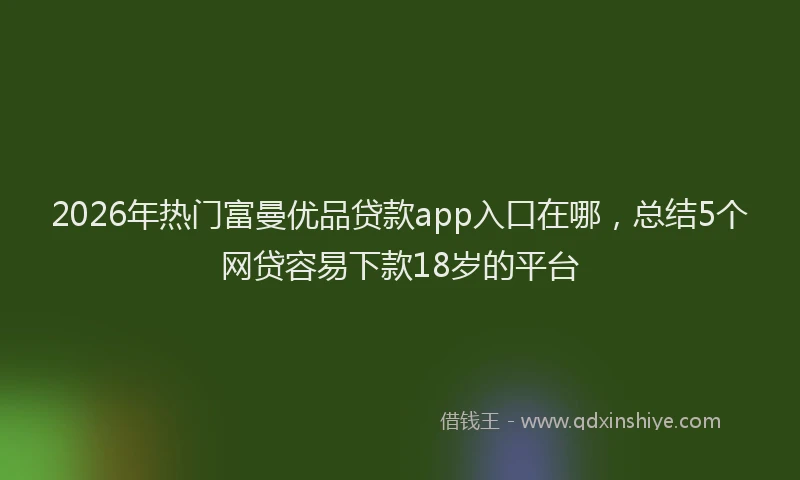 2026年热门富曼优品贷款app入口在哪,总结5个网贷容易下款18岁的平台
