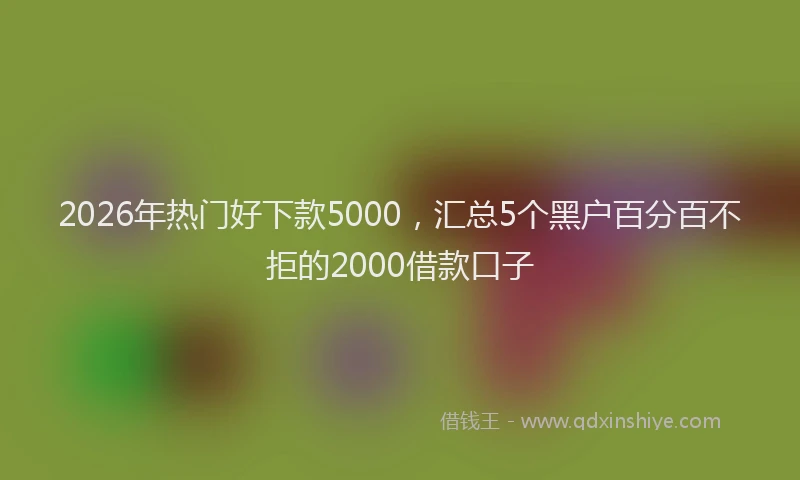 2026年热门好下款5000，汇总5个黑户百分百不拒的2000借款口子