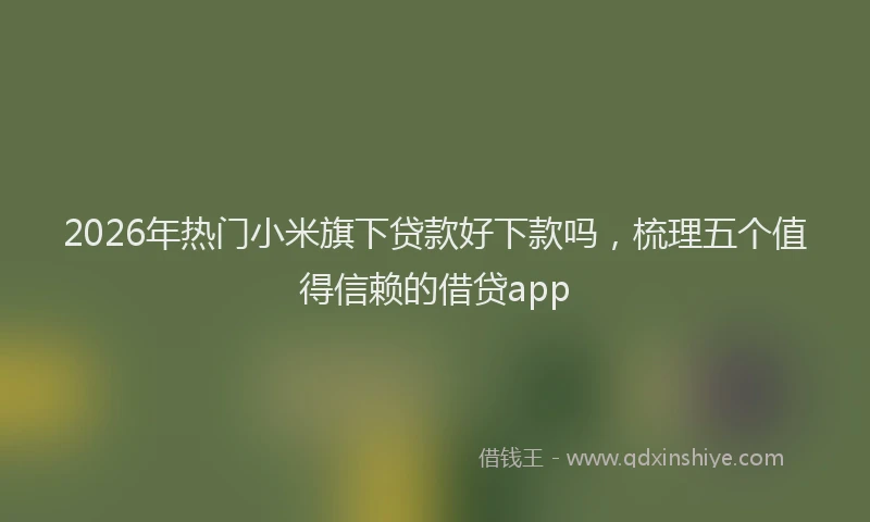 2026年热门小米旗下贷款好下款吗，梳理五个值得信赖的借贷app