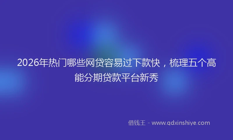 2026年热门哪些网贷容易过下款快，梳理五个高能分期贷款平台新秀
