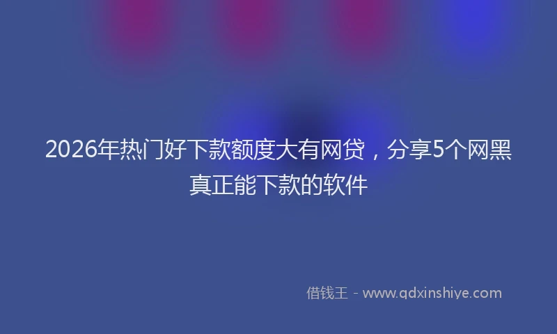 2026年热门好下款额度大有网贷，分享5个网黑真正能下款的软件