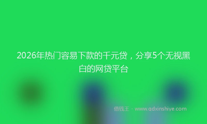 2026年热门容易下款的千元贷，分享5个无视黑白的网贷平台