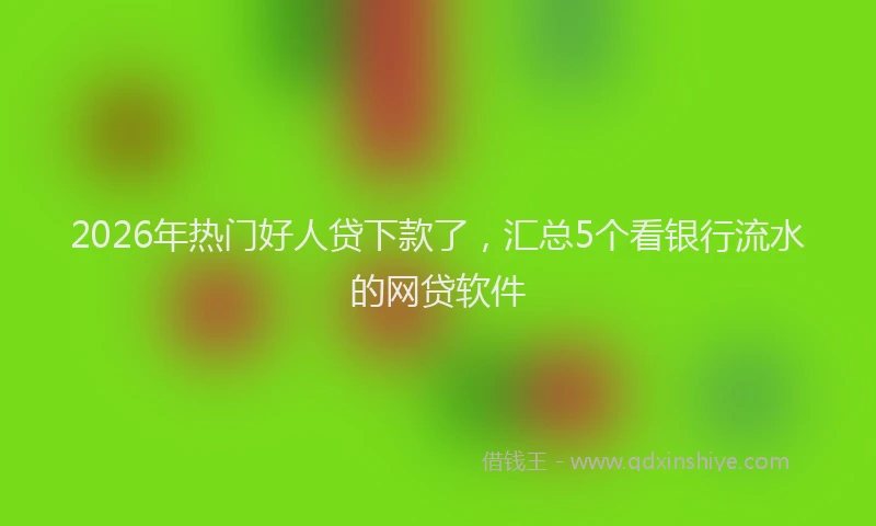 2026年热门好人贷下款了，汇总5个看银行流水的网贷软件