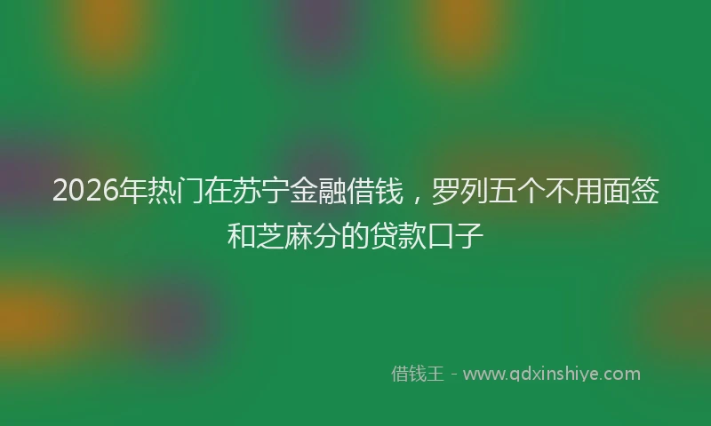 2026年热门在苏宁金融借钱，罗列五个不用面签和芝麻分的贷款口子