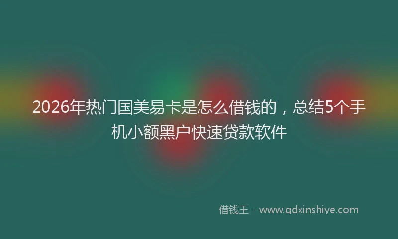 2026年热门国美易卡是怎么借钱的，总结5个手机小额黑户快速贷款软件