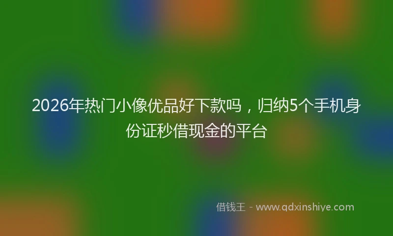 2026年热门小像优品好下款吗，归纳5个手机身份证秒借现金的平台