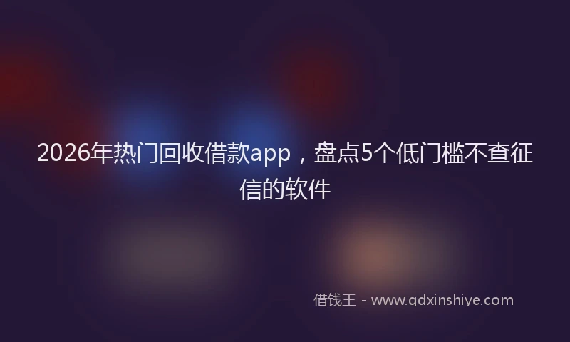 2026年热门回收借款app，盘点5个低门槛不查征信的软件
