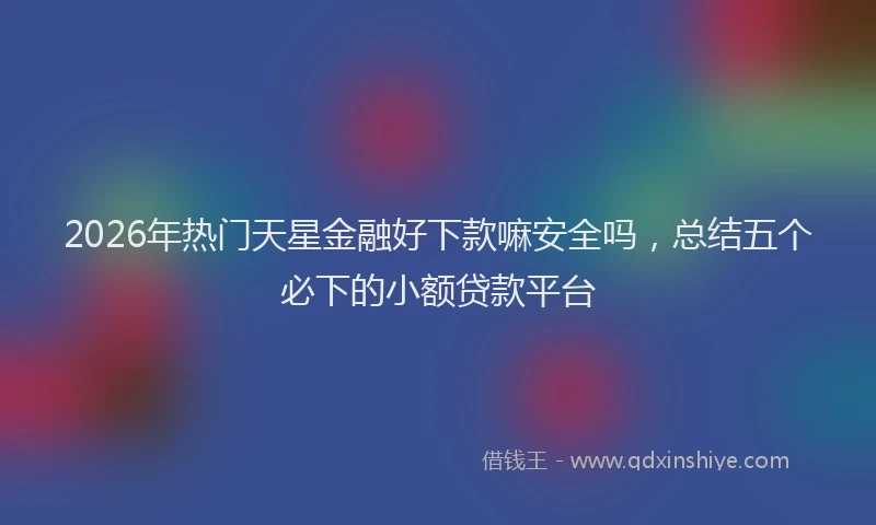 2026年热门天星金融好下款嘛安全吗，总结五个必下的小额贷款平台